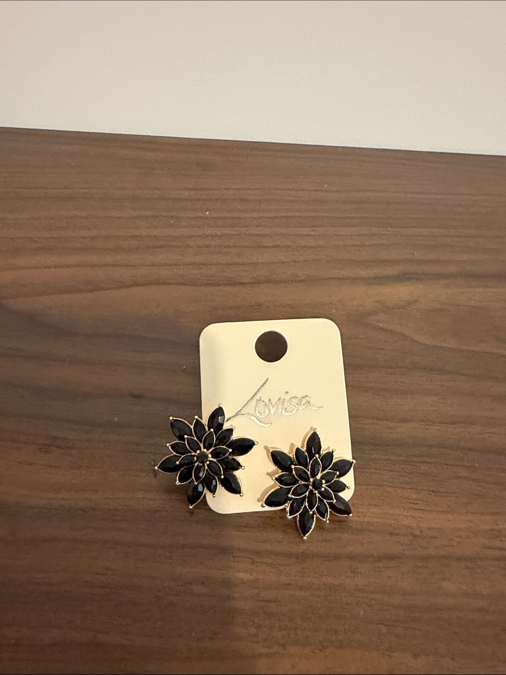 Black Flower Cluster Stud Earrings